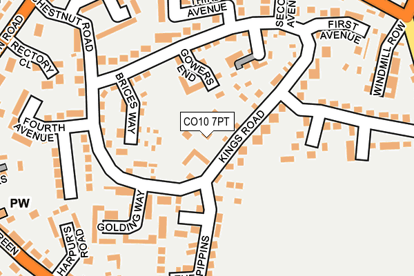 CO10 7PT map - OS OpenMap – Local (Ordnance Survey)