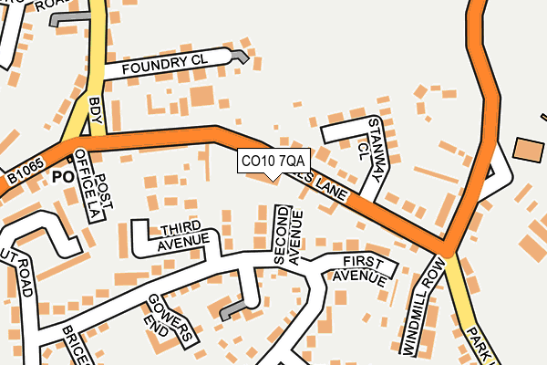 CO10 7QA map - OS OpenMap – Local (Ordnance Survey)