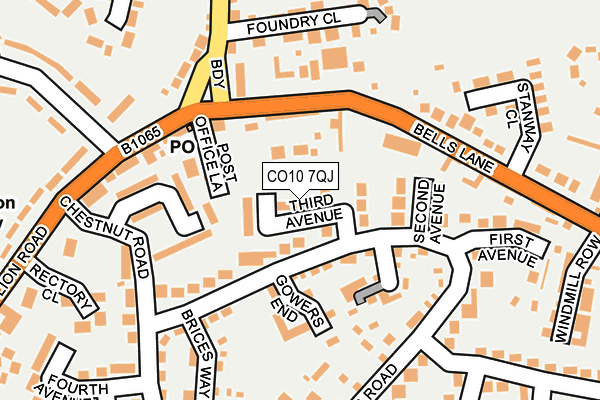 CO10 7QJ map - OS OpenMap – Local (Ordnance Survey)