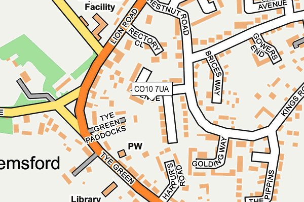 CO10 7UA map - OS OpenMap – Local (Ordnance Survey)