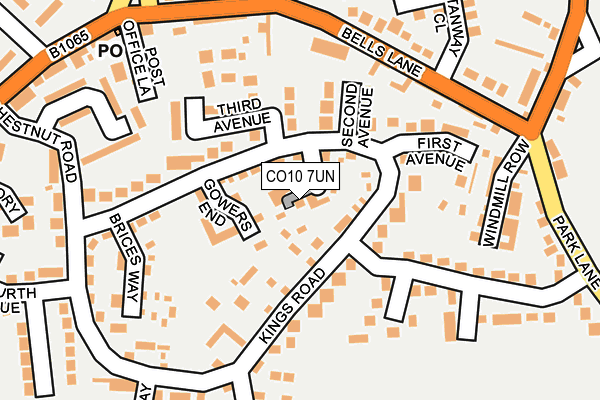 CO10 7UN map - OS OpenMap – Local (Ordnance Survey)