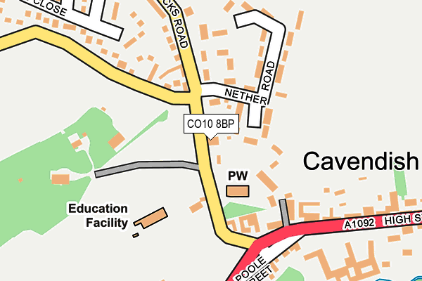 CO10 8BP map - OS OpenMap – Local (Ordnance Survey)