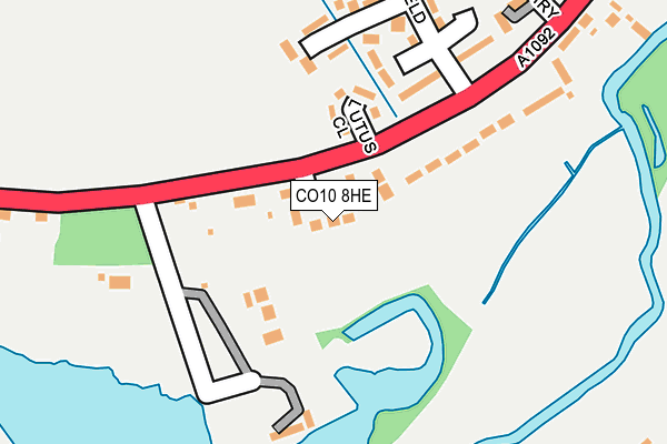 CO10 8HE map - OS OpenMap – Local (Ordnance Survey)