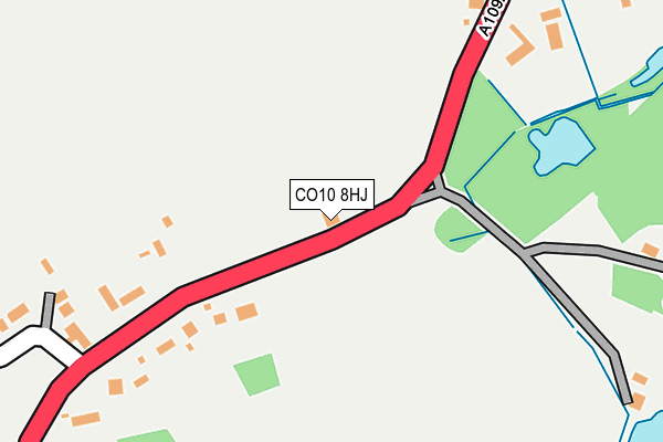 CO10 8HJ map - OS OpenMap – Local (Ordnance Survey)