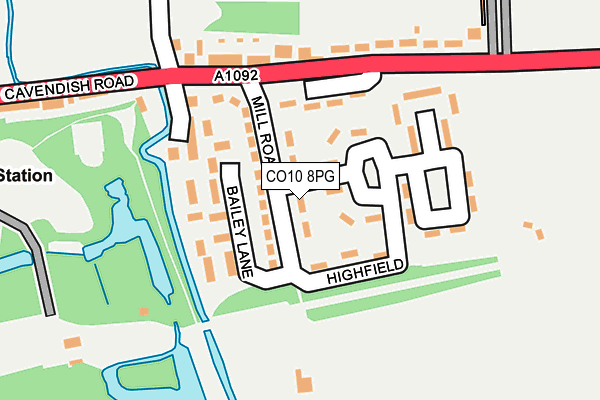 CO10 8PG map - OS OpenMap – Local (Ordnance Survey)