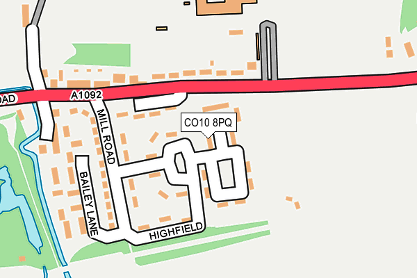 CO10 8PQ map - OS OpenMap – Local (Ordnance Survey)