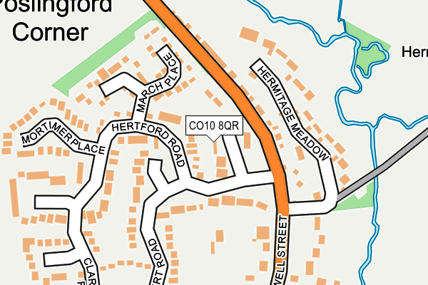 CO10 8QR map - OS OpenMap – Local (Ordnance Survey)