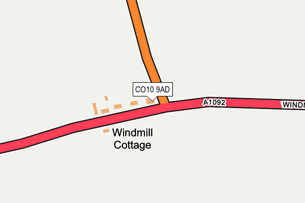 CO10 9AD map - OS OpenMap – Local (Ordnance Survey)