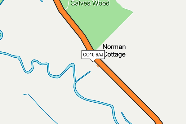 CO10 9AJ map - OS OpenMap – Local (Ordnance Survey)