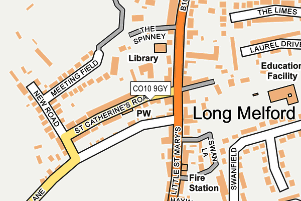 CO10 9GY map - OS OpenMap – Local (Ordnance Survey)