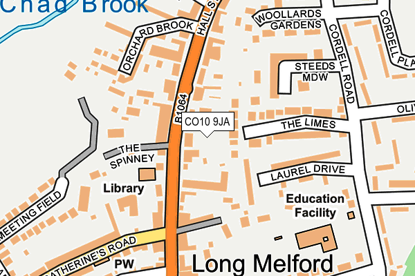 Map of LONG MELFORD ANTIQUES & INTERIORS WAREHOUSE LTD at local scale