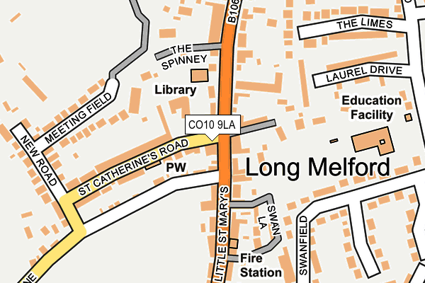 CO10 9LA map - OS OpenMap – Local (Ordnance Survey)