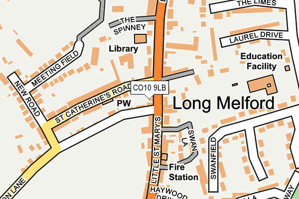 CO10 9LB map - OS OpenMap – Local (Ordnance Survey)
