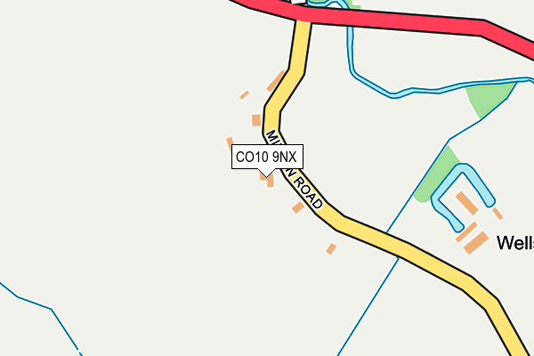 CO10 9NX map - OS OpenMap – Local (Ordnance Survey)