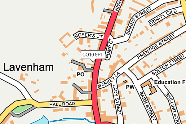 CO10 9PT map - OS OpenMap – Local (Ordnance Survey)