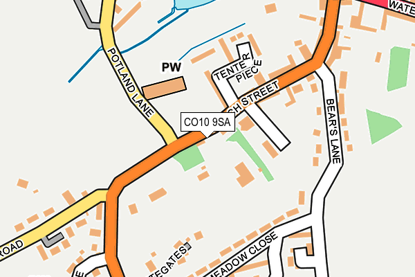 CO10 9SA map - OS OpenMap – Local (Ordnance Survey)
