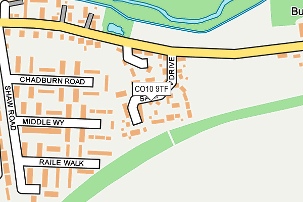 CO10 9TF map - OS OpenMap – Local (Ordnance Survey)