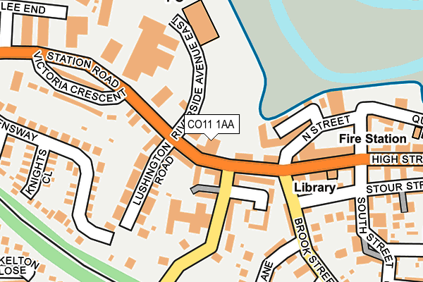 CO11 1AA map - OS OpenMap – Local (Ordnance Survey)