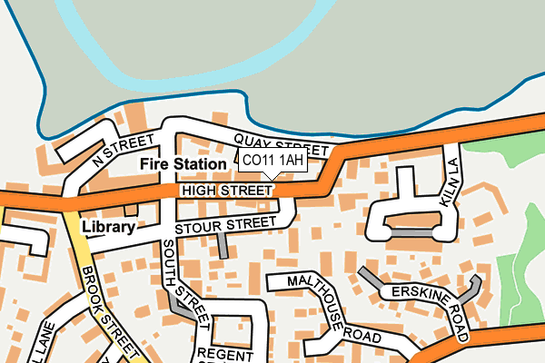 CO11 1AH map - OS OpenMap – Local (Ordnance Survey)