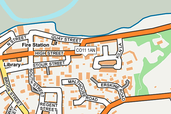 CO11 1AN map - OS OpenMap – Local (Ordnance Survey)