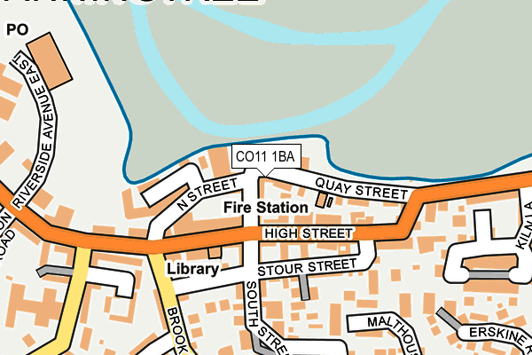 CO11 1BA map - OS OpenMap – Local (Ordnance Survey)