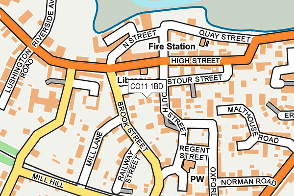 CO11 1BD map - OS OpenMap – Local (Ordnance Survey)