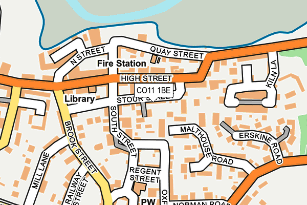 CO11 1BE map - OS OpenMap – Local (Ordnance Survey)