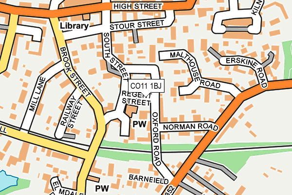 CO11 1BJ map - OS OpenMap – Local (Ordnance Survey)