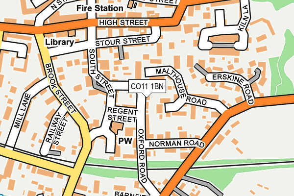 CO11 1BN map - OS OpenMap – Local (Ordnance Survey)