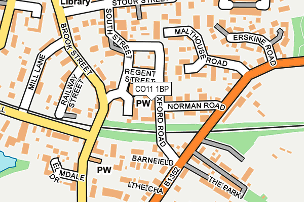 CO11 1BP map - OS OpenMap – Local (Ordnance Survey)