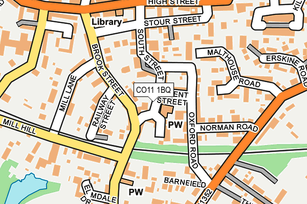 CO11 1BQ map - OS OpenMap – Local (Ordnance Survey)