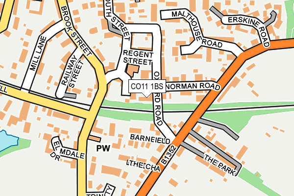 CO11 1BS map - OS OpenMap – Local (Ordnance Survey)