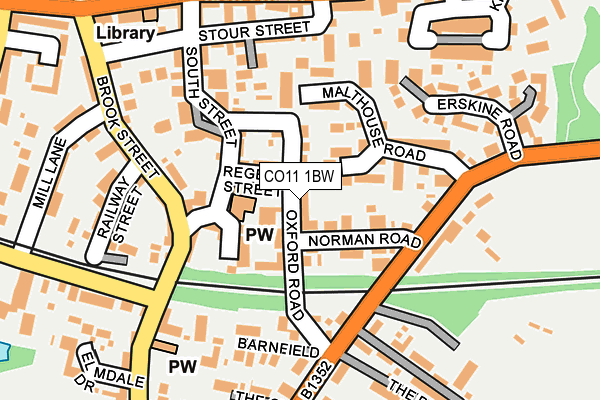 CO11 1BW map - OS OpenMap – Local (Ordnance Survey)