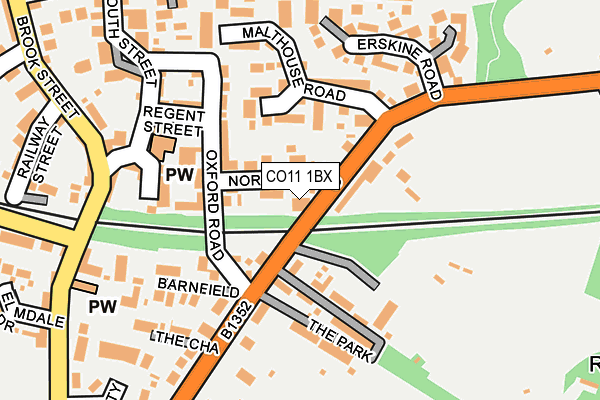 CO11 1BX map - OS OpenMap – Local (Ordnance Survey)