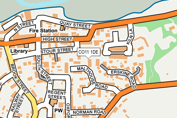 CO11 1DE map - OS OpenMap – Local (Ordnance Survey)