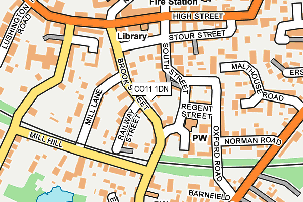 CO11 1DN map - OS OpenMap – Local (Ordnance Survey)