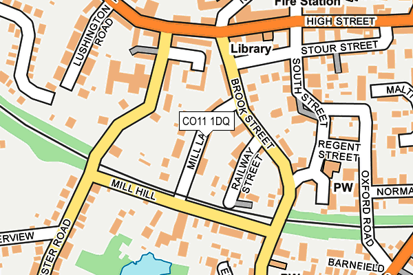 CO11 1DQ map - OS OpenMap – Local (Ordnance Survey)
