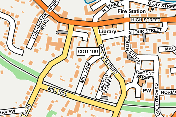 CO11 1DU map - OS OpenMap – Local (Ordnance Survey)