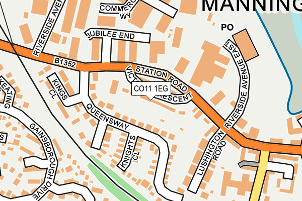 CO11 1EG map - OS OpenMap – Local (Ordnance Survey)