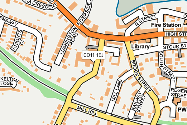 CO11 1EJ map - OS OpenMap – Local (Ordnance Survey)