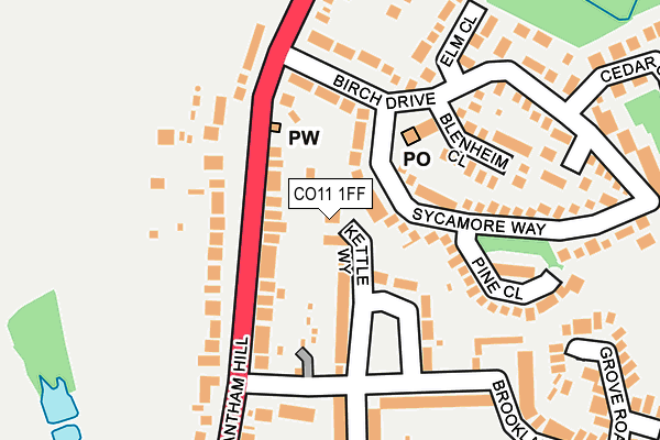 CO11 1FF map - OS OpenMap – Local (Ordnance Survey)