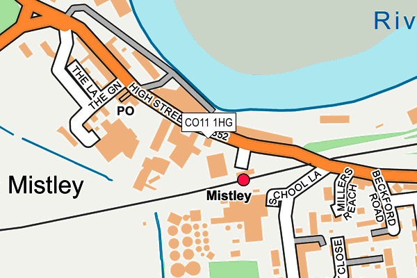 CO11 1HG map - OS OpenMap – Local (Ordnance Survey)