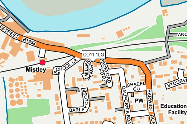 CO11 1LG map - OS OpenMap – Local (Ordnance Survey)