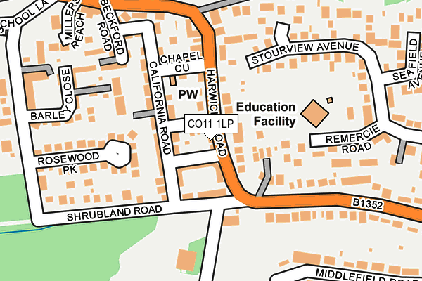 CO11 1LP map - OS OpenMap – Local (Ordnance Survey)