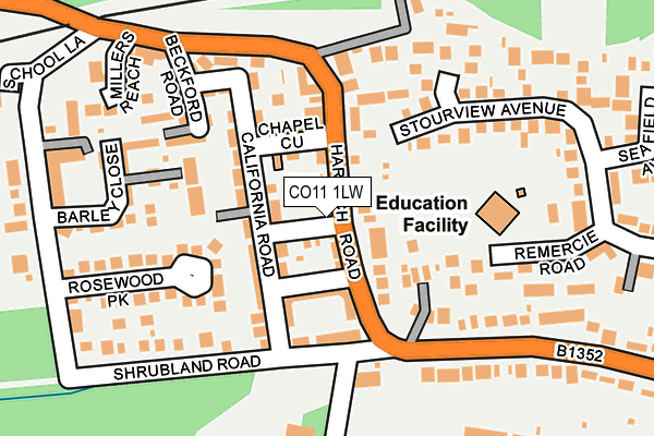 CO11 1LW map - OS OpenMap – Local (Ordnance Survey)