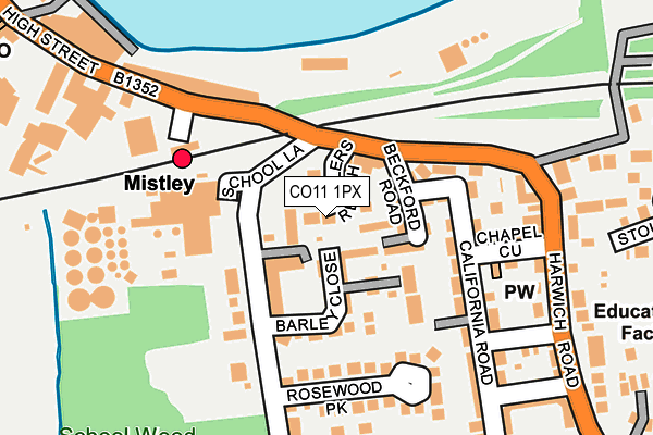 CO11 1PX map - OS OpenMap – Local (Ordnance Survey)