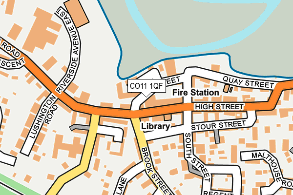 CO11 1QF map - OS OpenMap – Local (Ordnance Survey)