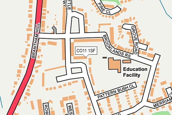 CO11 1SF map - OS OpenMap – Local (Ordnance Survey)