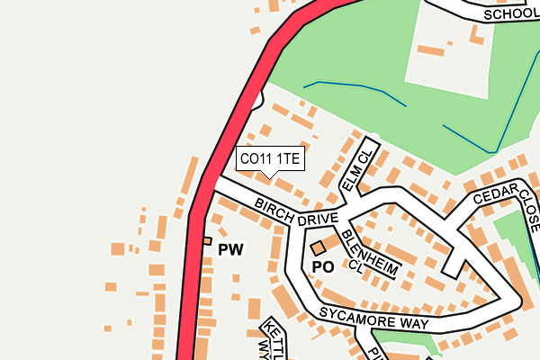 CO11 1TE map - OS OpenMap – Local (Ordnance Survey)