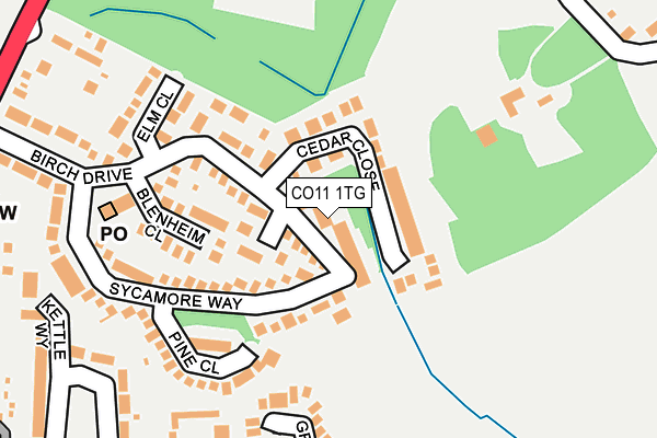 CO11 1TG map - OS OpenMap – Local (Ordnance Survey)